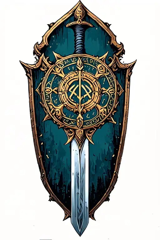 Viking Warrior Shield Maiden Sword Runes
