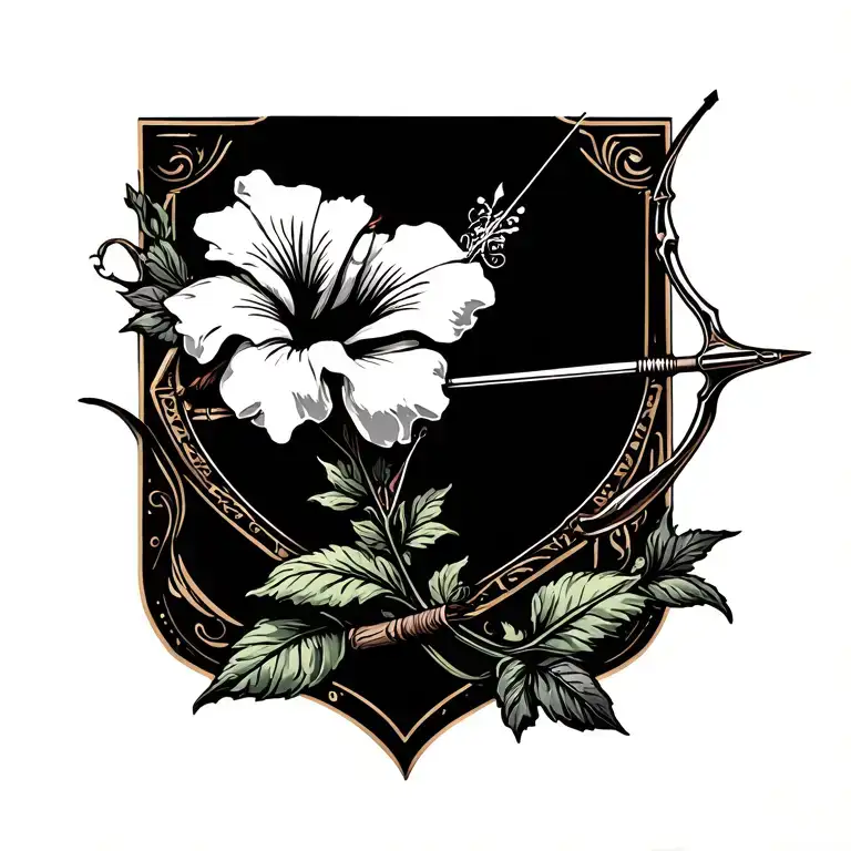 Hibiscus Logo For Archery Team