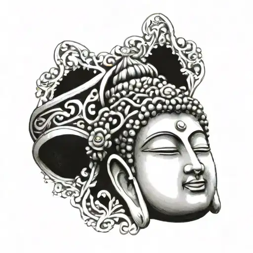 Gautam Buddha Ring Tattoo Design