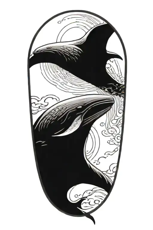 Smiling Half Sperm Whale Half Thermonuclear Missile Falling