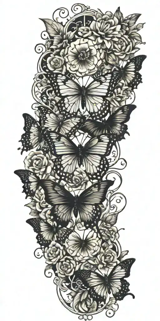 Nature Flowers Butterflies