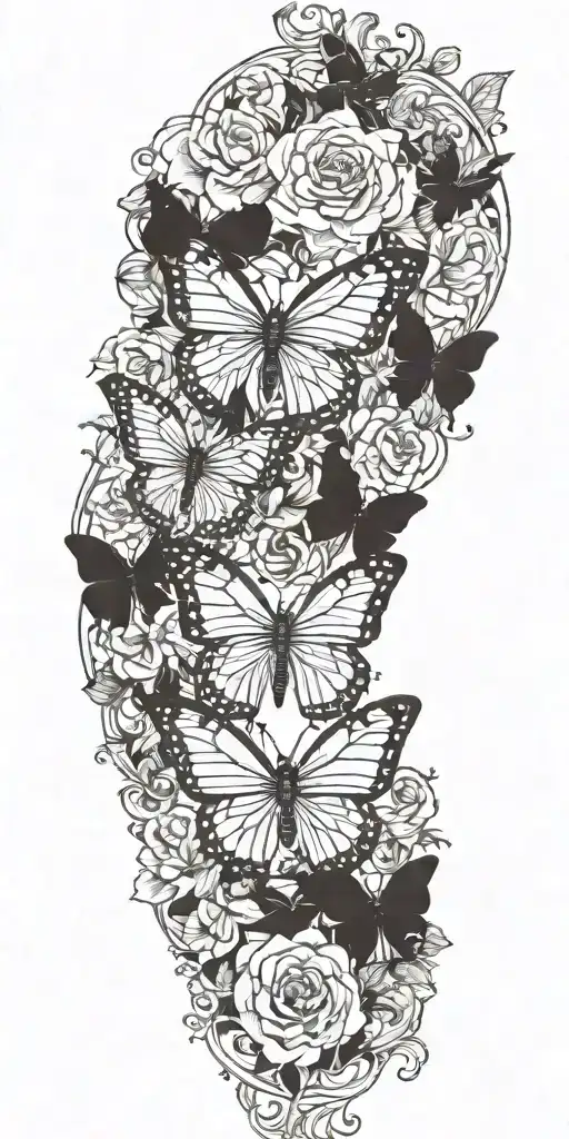 Nature Flowers Butterflies