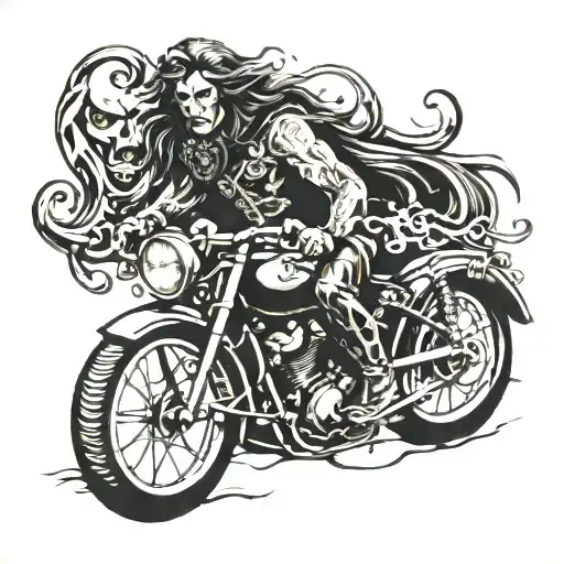 Aquarius Zodiac Sign With Motor Bike And Germanic 'Herman'