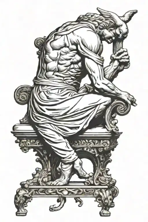 The Thinker Statue Releasing A Dove