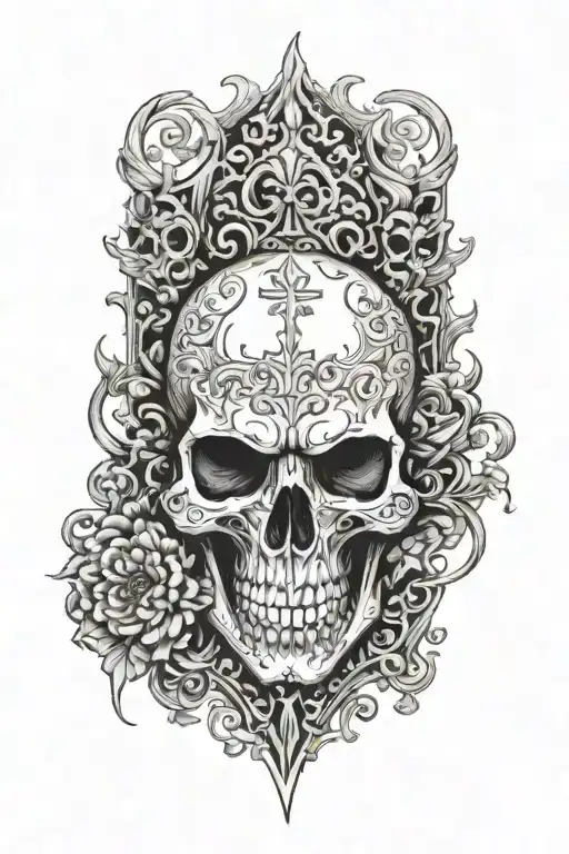 Skull With Evil Carvings