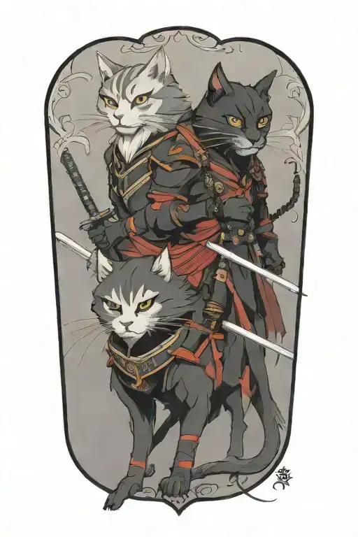 Two Samurai Warrior Cats