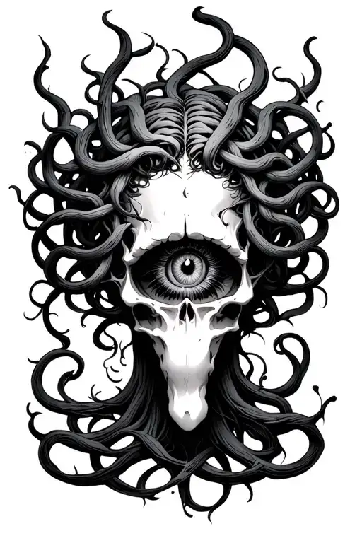 Brain With Eye Looking Like Medusa