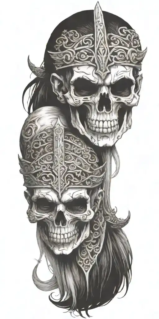 Viking Zombie Girl All Bloody Sword