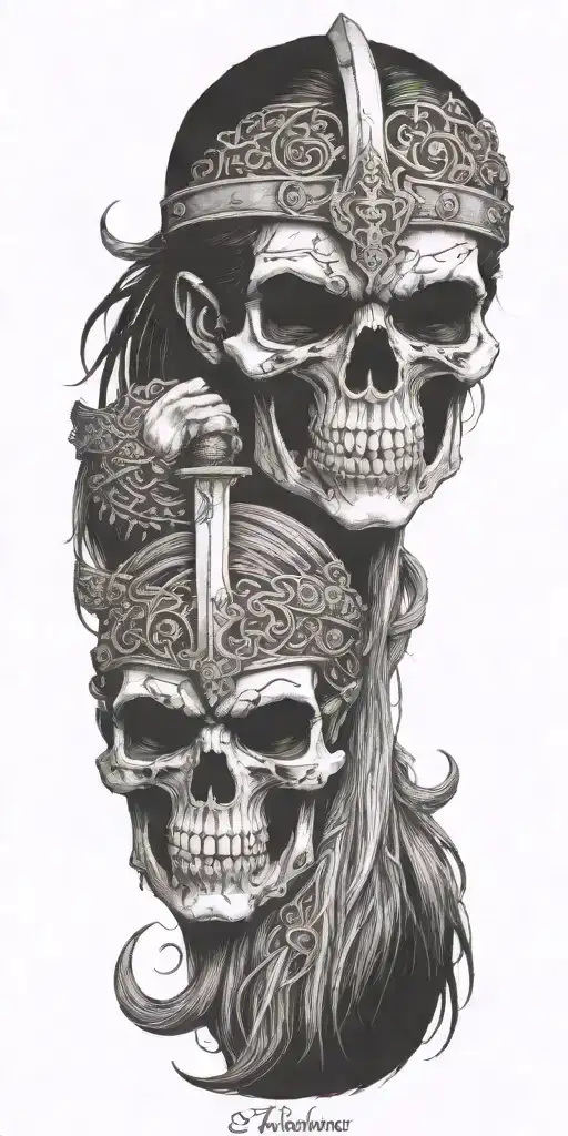 Viking Zombie Girl All Bloody Sword With Cuff