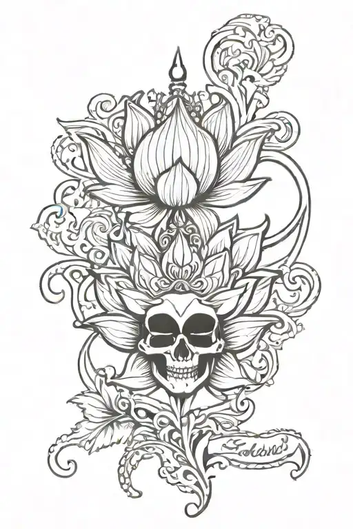 Lotus Flower With Custom Stem With A Name Sadira On It And A Crown