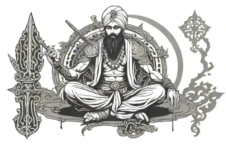 Sikh Warrior Meditating