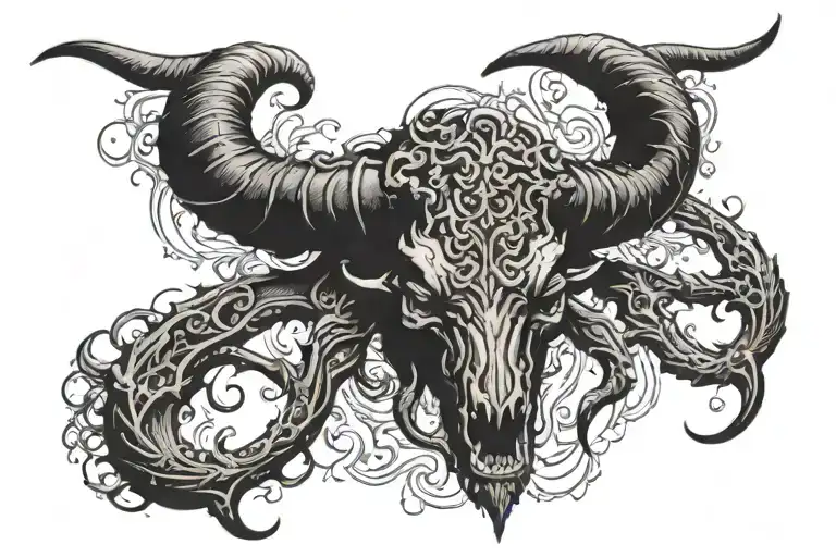 Bull With Scorpion Claw Horns Made