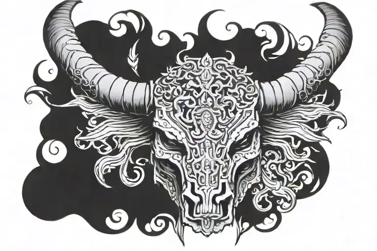Bull With A Scorpion Helmet