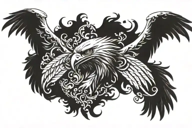 Eagle Wings Spread Looking Forward