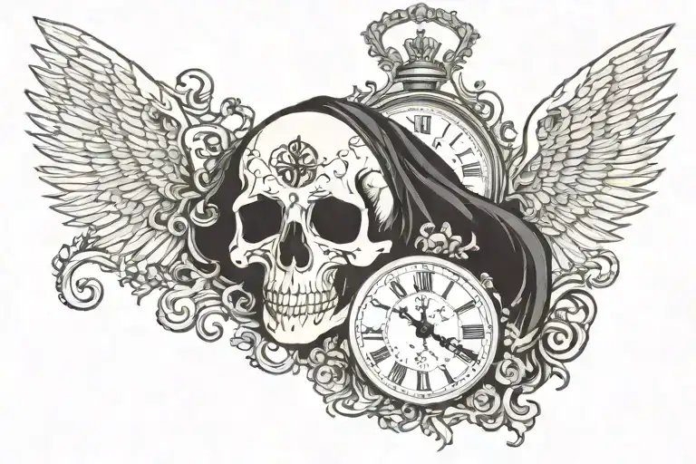 The Holy Death With A Clock Of Life