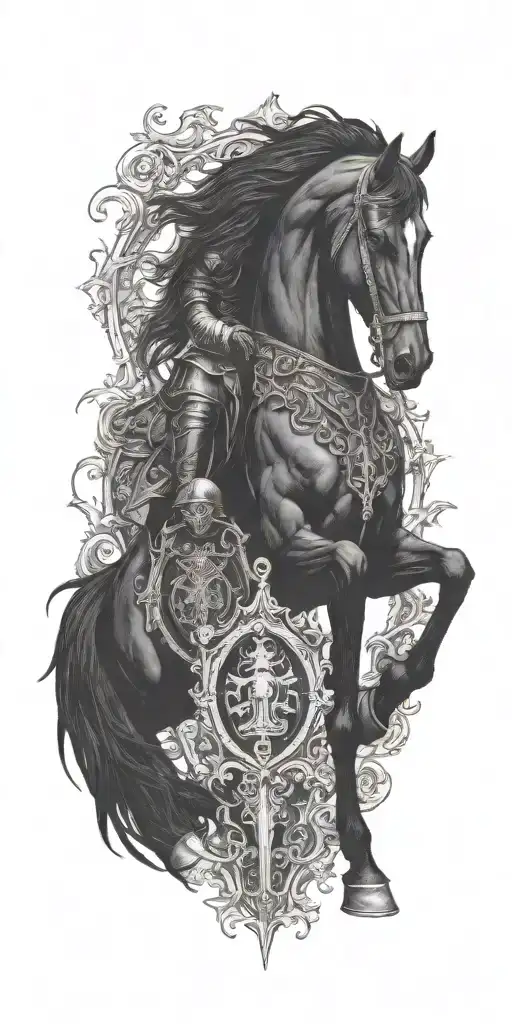 Knight On Black Horse