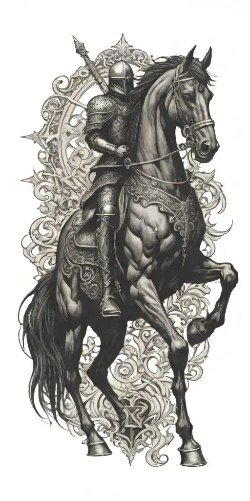 Knight On Black Horse