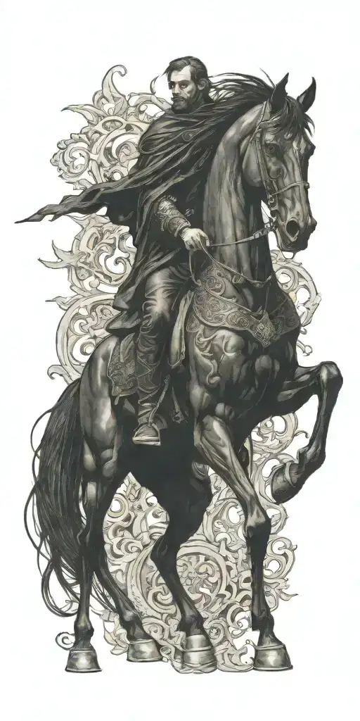 Man On Black Horse