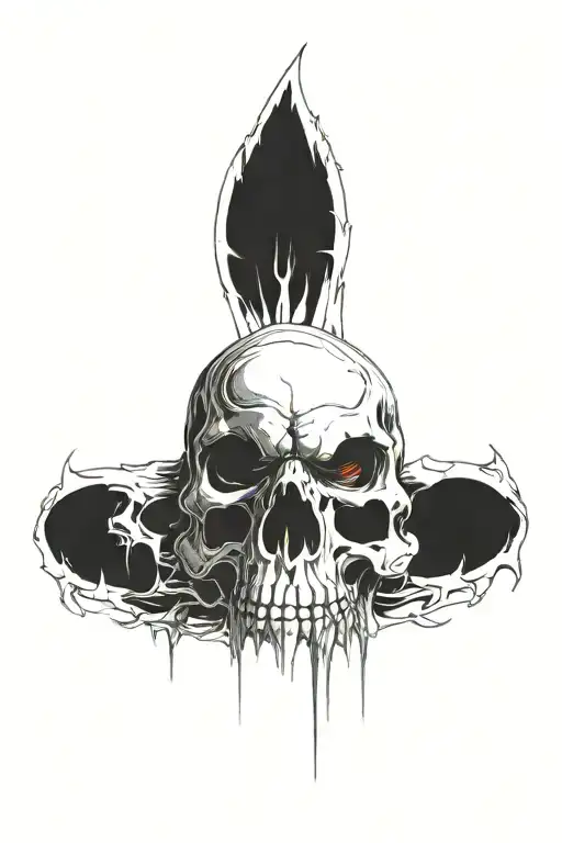 Evil Demon Skull Sharp Teeth