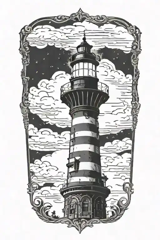 Light House With Four Beams Eminating From It