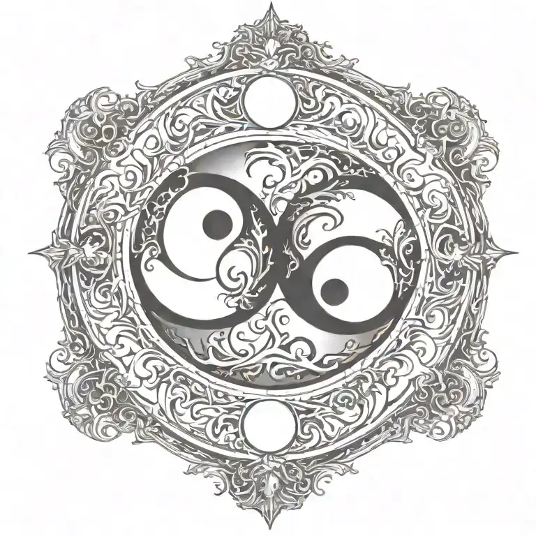 Ying Yang Sunset Scene