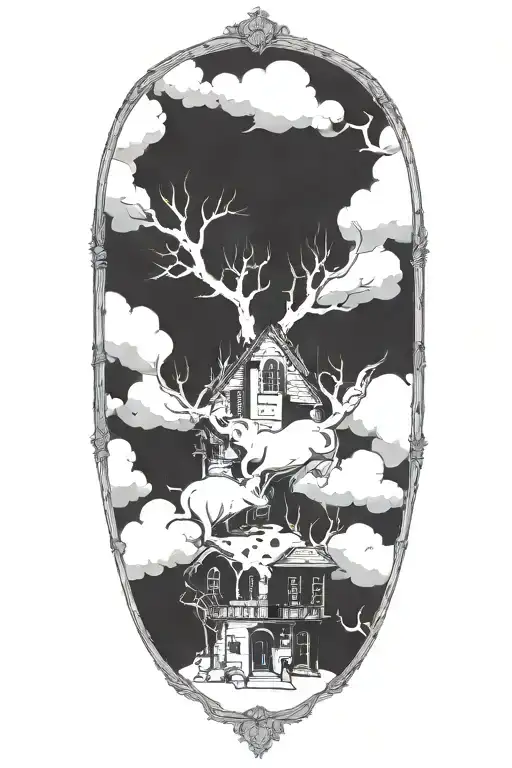 Dead Rat Flayed Open With Bugs Crawling Out And A House Made Of Cheese