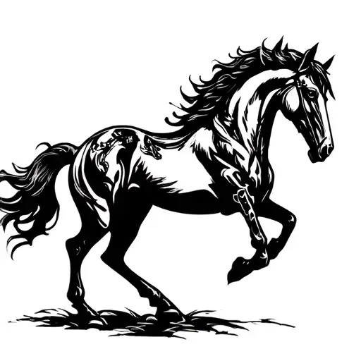 Mustang Horse Head Back High Raising Up Verticaly High Up Scared Or Angry No Clipping