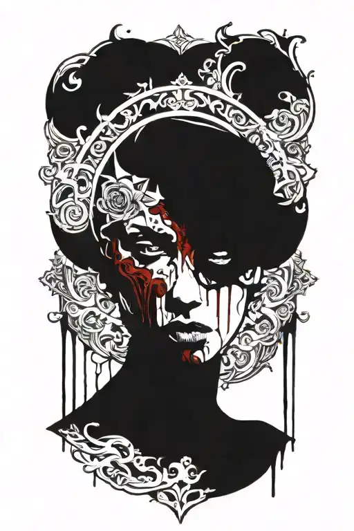 Bloody Face Of A Woman