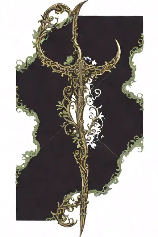 A Vine Themed Elvish Bow And Arrow That Looks Like An Actual Bow