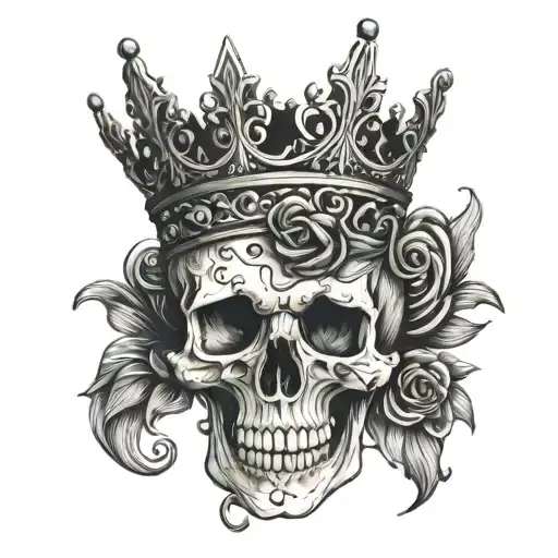 Skull Wearing A Crown