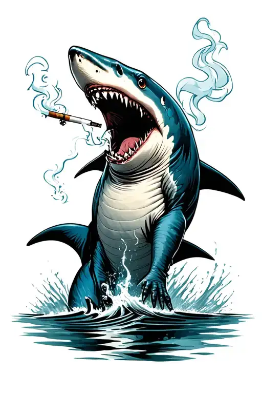 Shark Smoking A Cigarette