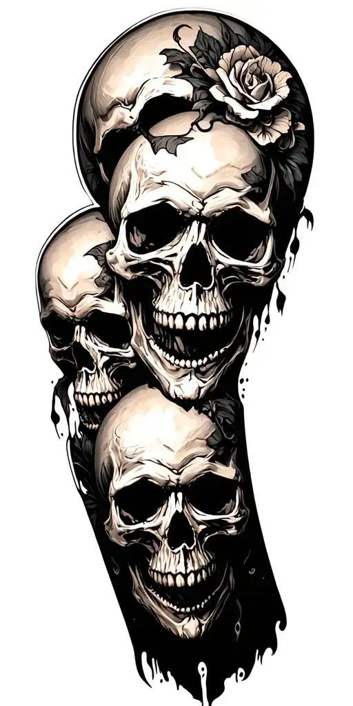 Skulls Connected Up Arm Sleeve No Background