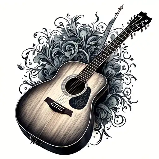 Beautiful Wood Acoustic Guitar