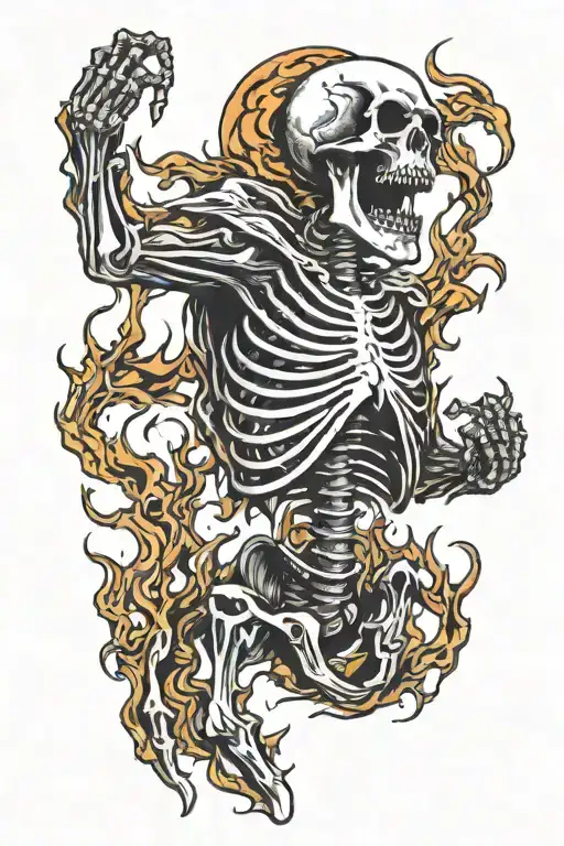 Screaming Skeleton On Fire