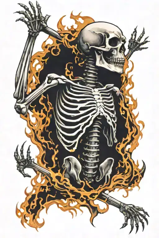 Screaming Skeleton On Fire