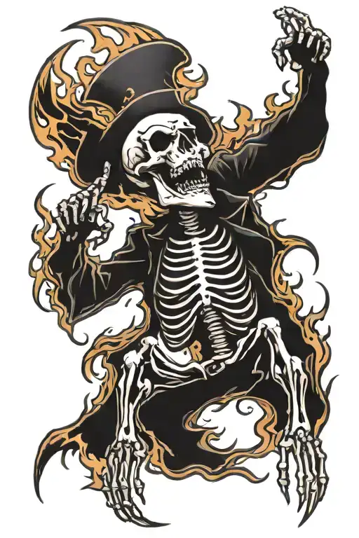 Screaming Skeleton On Fire