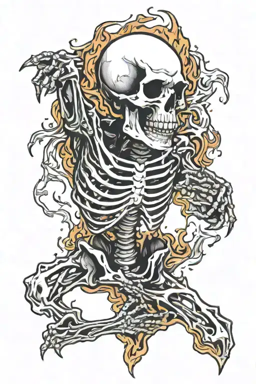 Screaming Skeleton On Fire