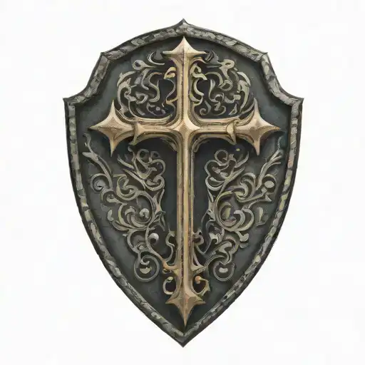 Cross Inside Shield Cross Royalty