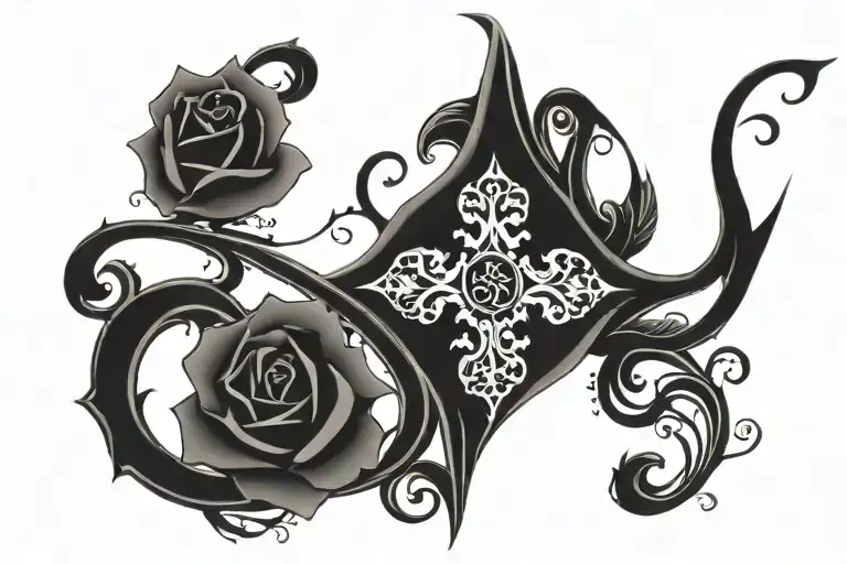 Rose Cross Music Clef