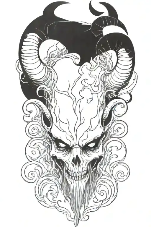 Creepy Creature With Horns No Face Long Crippling Arms And Legs