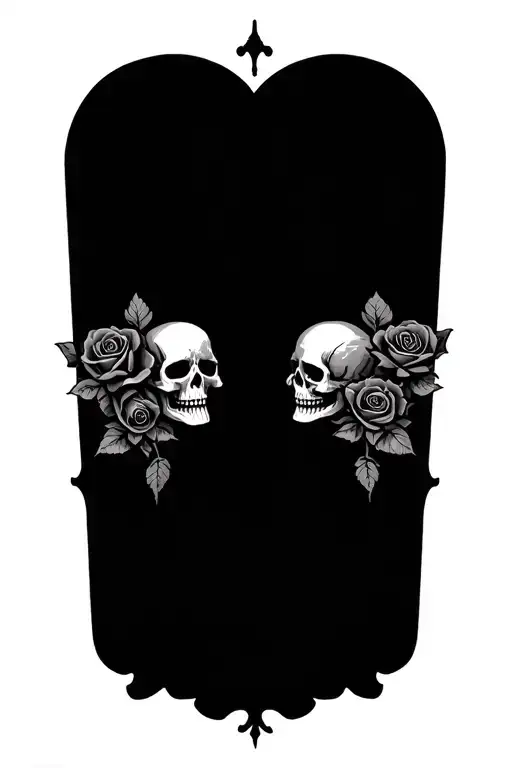 3 Skulls And Roses Intertwined Symbolizing Deftones Rock Group