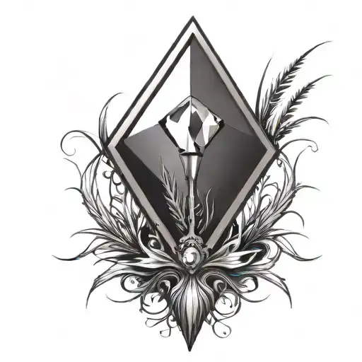 A Blade Of Grass With A Diamond On Top Of It