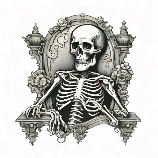 A Skeleton Stuck In A Living Room Wall