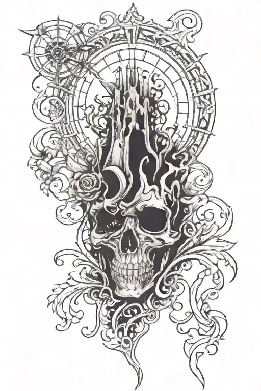 Horror Movie Sleeve Tattoo Design