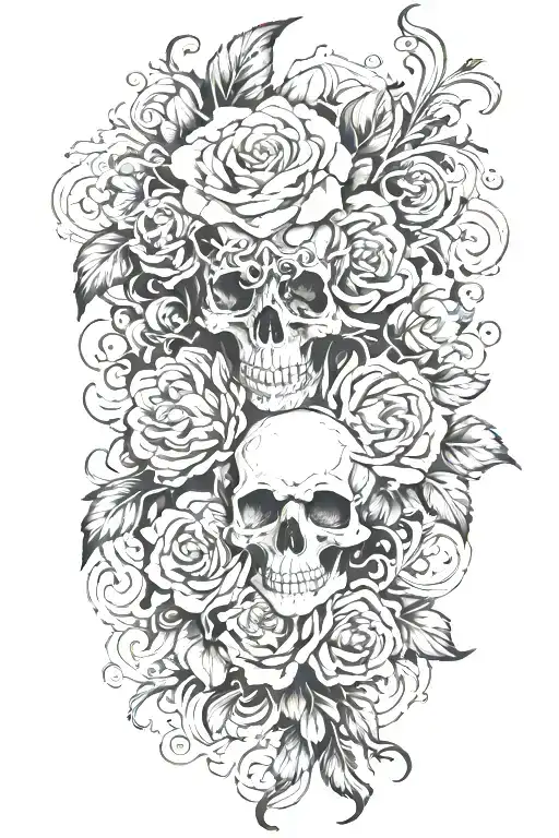 Flowers Sleeve Tattoo Design