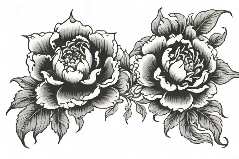 Peony Flower Intertwined