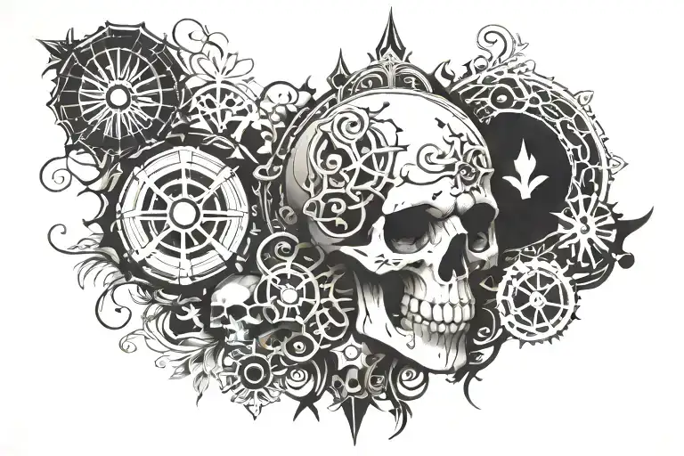 Basic Tattoo Design Incorporating Elements Of Technology