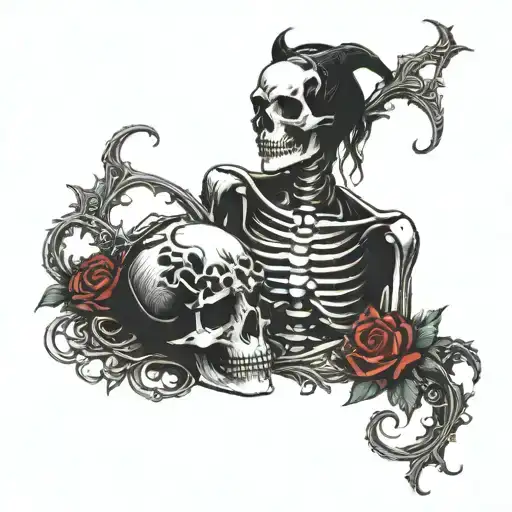Skeleton And Devil