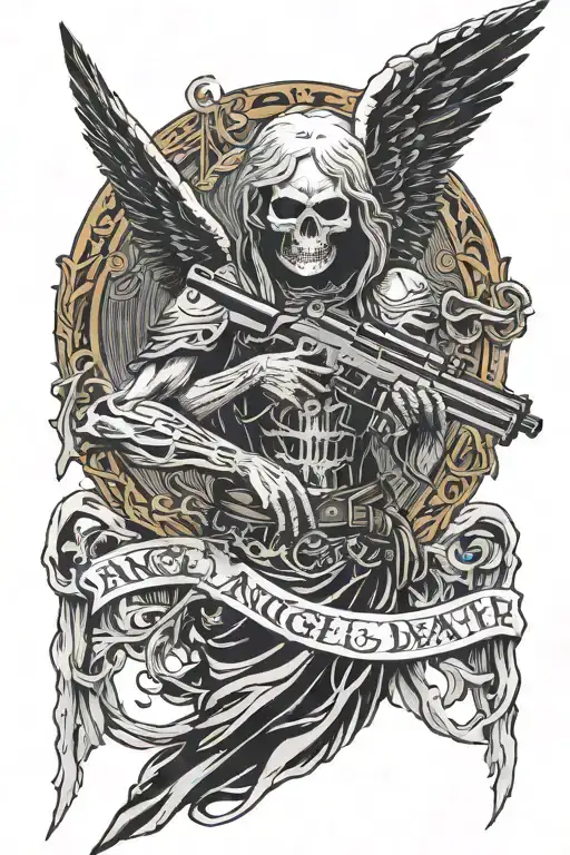 Angel Of Death With Guns Intertwined