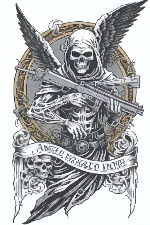 Angel Of Death With Guns Intertwined